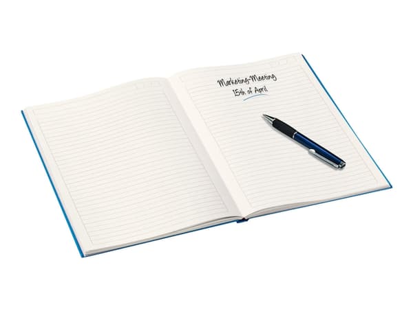 Leitz WOW - Notisbok - eskebundet - A5 (148 x 210 mm) - rektangulær - 80 ark - linjert - metallblå - kartong