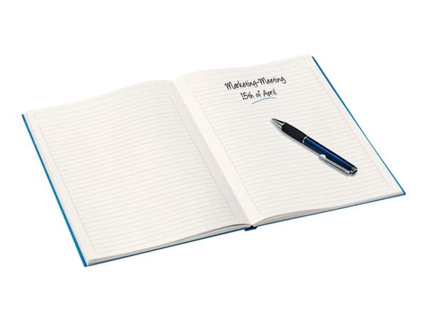 Leitz WOW - Notisbok - eskebundet - A5 (148 x 210 mm) - rektangulær - 80 ark - linjert - metallblå - kartong