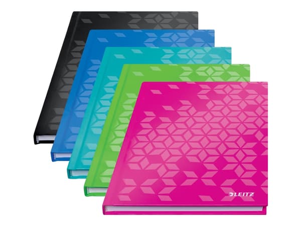 Leitz WOW - Notisbok - eskebundet - A5 (148 x 210 mm) - rektangulær - 80 ark - linjert - metallblå - kartong