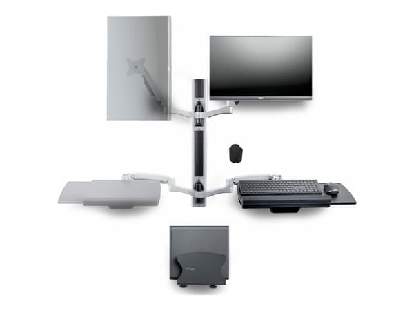 StarTech.com Wall Mount Workstation, VESA Mount For 32" Monitors (22lb/10kg), Fully Articulating Arms For Single Monitor Mount & Keyboard Tray, Inclu