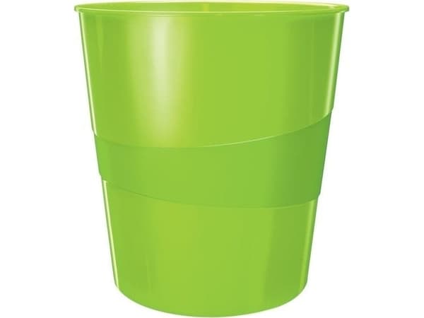 Leitz WOW - Avfallskurv - 15 L - håndtak - polypropylen (PP) - grønn