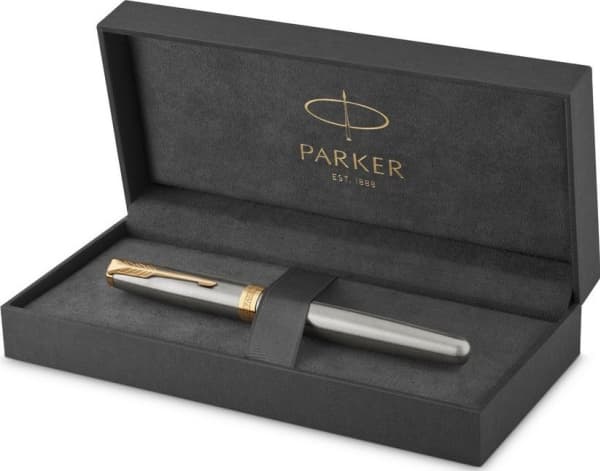 Parker 1931504, Sort, Gull, Rustfritt stål, Blå, Metall, Rustfritt stål, Gull, Rustfritt stål, Rund spiss, Gullbelagt stål