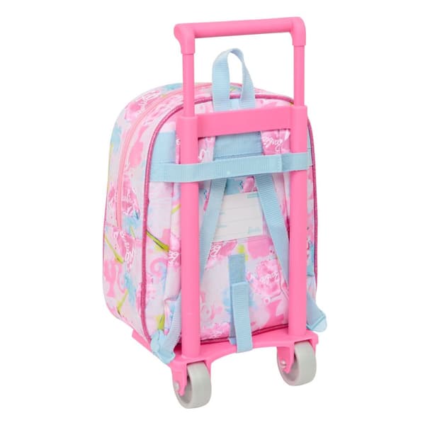 School Rucksack with Wheels Barbie Painterly Pink Sky blue 22 x 27 x 10 cm