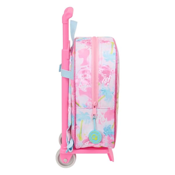 School Rucksack with Wheels Barbie Painterly Pink Sky blue 22 x 27 x 10 cm