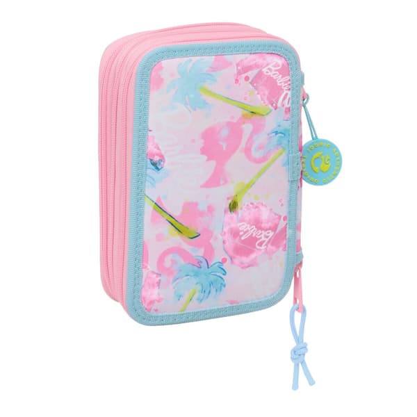 School Case with Accessories Barbie Painterly Pink Sky blue 12,5 x 19,5 x 5,5 cm 37 Pieces