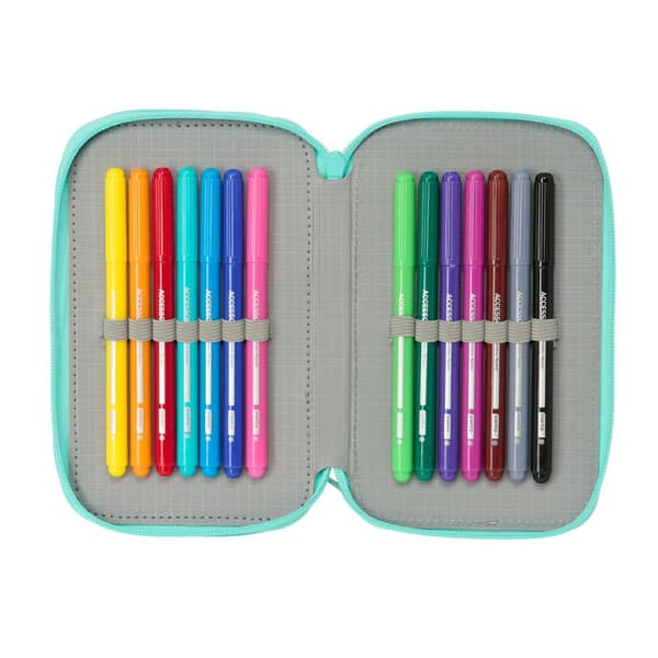 Triple Pencil Case Na!Na!Na! Surprise Bunny Pink Turquoise 12,5 x 19,5 x 5,5 cm 37 Pieces