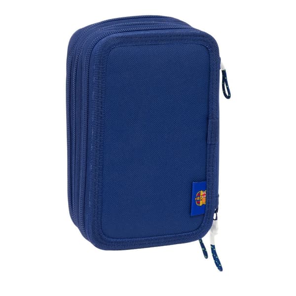 Triple Pencil Case F.C. Barcelona Navy Blue 12,5 x 19,5 x 5,5 cm 37 Pieces