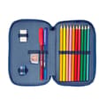 Miniatyrbillede 2 af 5: Double Pencil Case Cars Racing Navy Blue 12.5 x 19.5 x 4 cm Double Pencil Case 29 Pieces