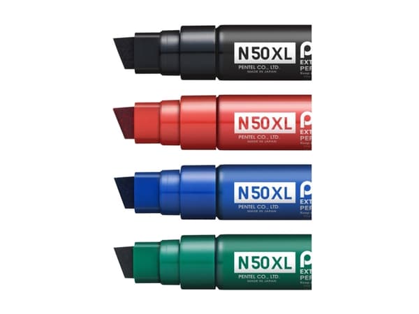 Marker, Pentel, N50XL-B, 8-15MM Skrå spids, red, 2405802 pack of 6 pieces - (6 stk.)