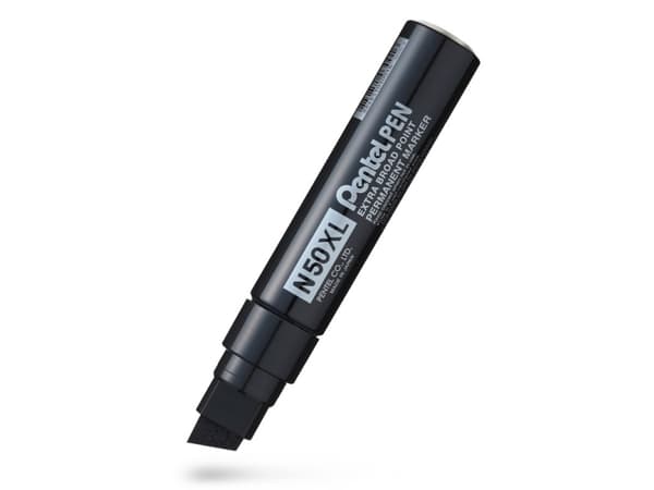 Marker, Pentel, N50XL-A, 8-15MM Skrå spids, black, 2405801 pack of 6 pieces - (6 stk.)
