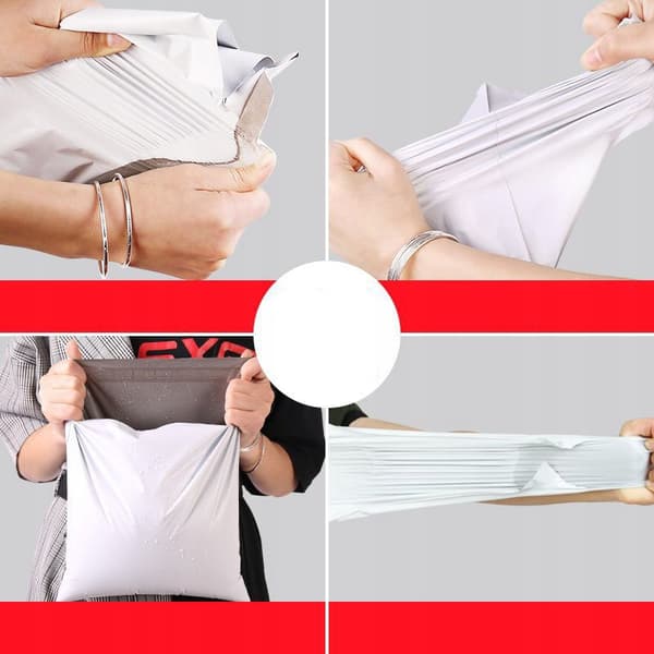 Rosfix Hvide folieposer med sort inderside 38x52cm + 2x Rosfix gul pakketape 48 mm x 50m