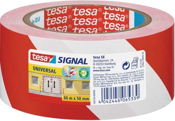 Tesa Signal Universal - Maskeringstape - 50 mm x 66 m - polypropylen - rød, hvit