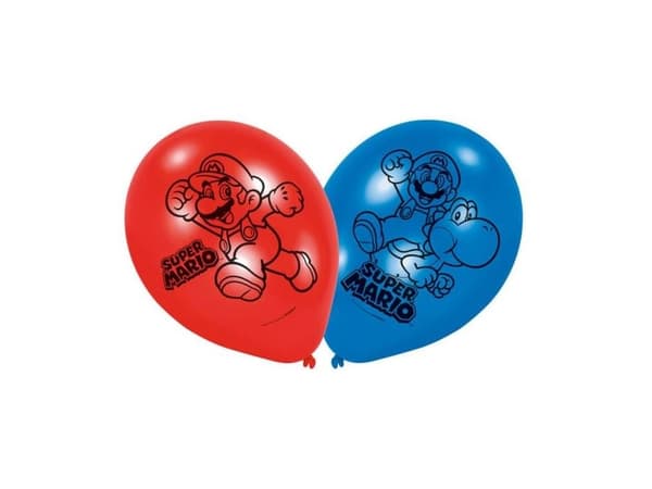 Amscan 763.9901546, Leksaksballong, Latex, Blå, Röd, Monokromatiskt, Rund, 22,8 cm