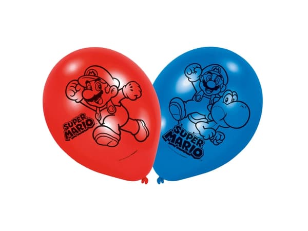 Amscan 763.9901546, Leksaksballong, Latex, Blå, Röd, Monokromatiskt, Rund, 22,8 cm