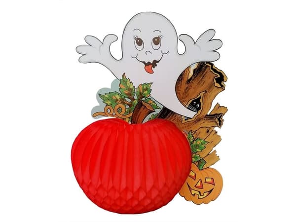 Pumpa med spöke i pappersnäsduk