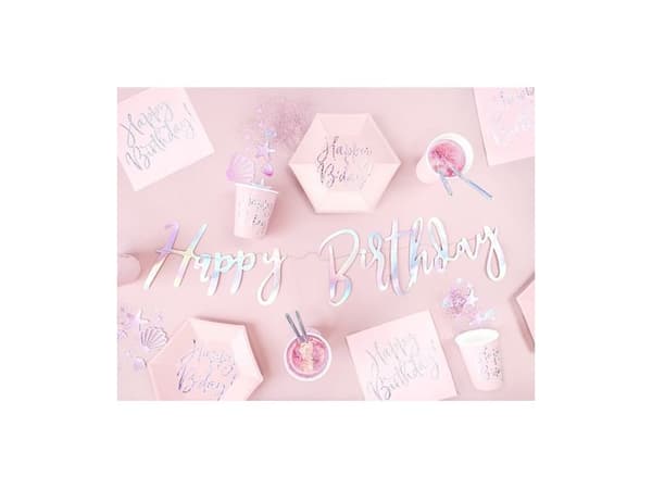 Happy Birthday banner perlemor