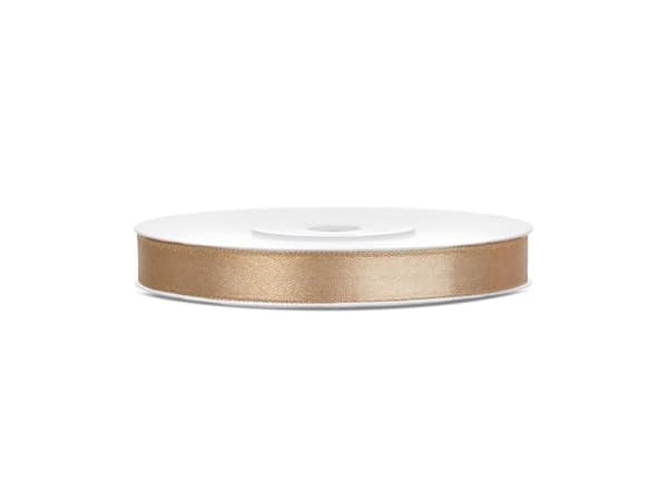 Lys guld satinbånd 6mm