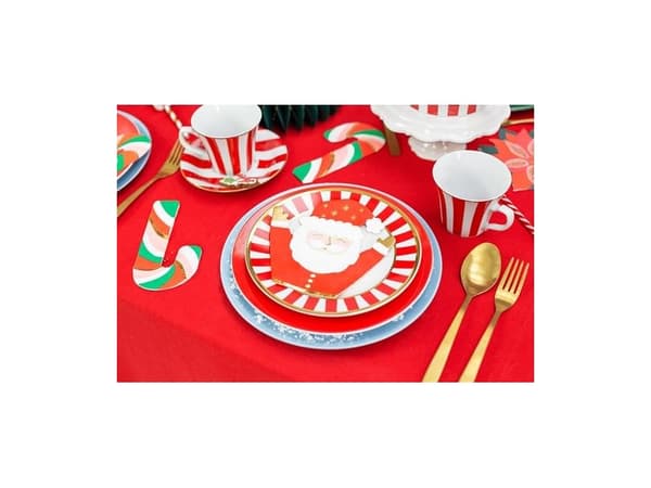 PartyDeco SPK17, Dekorasjon, Papir, Gull, Rød, Hvit, Bilde, Christmas pattern, Julaften
