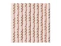 Miniatyrbild 1 av 3: Sugrör av papper rosa, guldränder