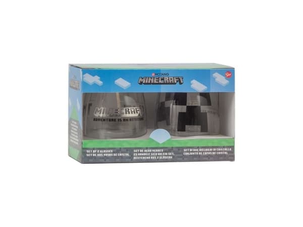 Minecraft glas med sølv motiv