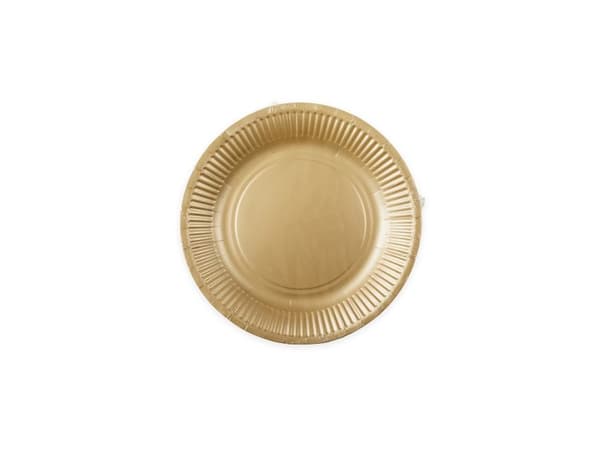 Papperstallrikar i guld, 18 cm, 8 st