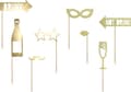 Miniatyrbild 4 av 5: PartyDeco KNP24-019-KARTON, Photo booth prop, papper, Guld, Vuxen, Alla, Helgdagar