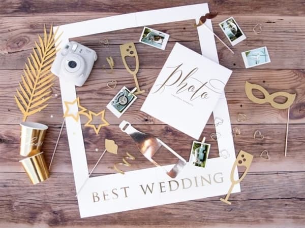PartyDeco KNP24-019-KARTON, Photo booth prop, papper, Guld, Vuxen, Alla, Helgdagar