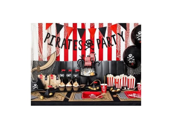 PartyDeco GRL86-010, Lippuviiri, Paperi, Musta, Yksivärinen, Juhlateema, Kirjain