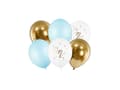 Pikkukuva 1 / 2: PartyDeco SB14P-307-001J-6, Toy balloon, Sininen, Kulta, Valkoinen, Syntymäpäivä, Ovaali, 30 cm, 6 kpl