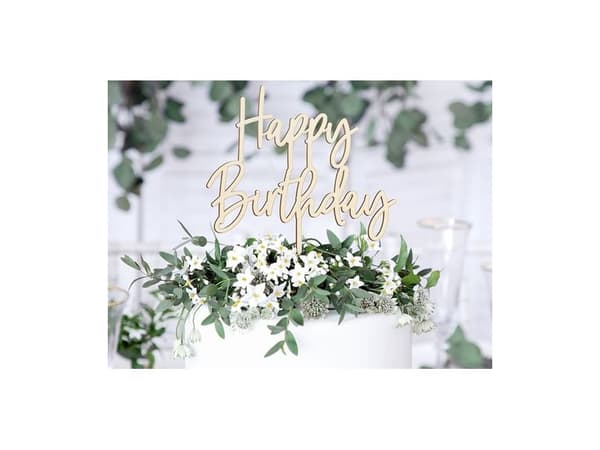 Party Deco Topper na tort Happy Birthday - 16,5 cm uniwersalny (45867-uniw) - 45867-uniw