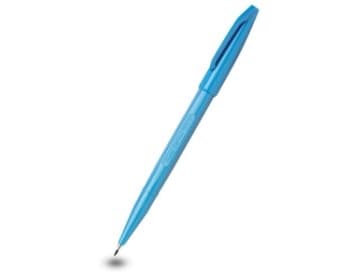 Pentel Sign Pen, Vaaleansininen, Vaaleansininen, Muovi, Pyöreä, Vesipohjainen muste, Kuitu