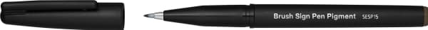 Pentel SESP15-SPX, 1 väriä, Seepia, Harjaspää, Musta, Pyöreä, 1 kpl
