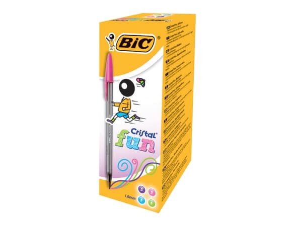 BIC Cristal Fun, Tynn spiss, Rosa, 20 stykker