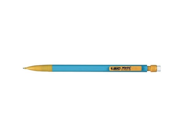 BIC Matic, Gult, Multi, Plast, Grå, HB, 0,7 mm, 12 stykker