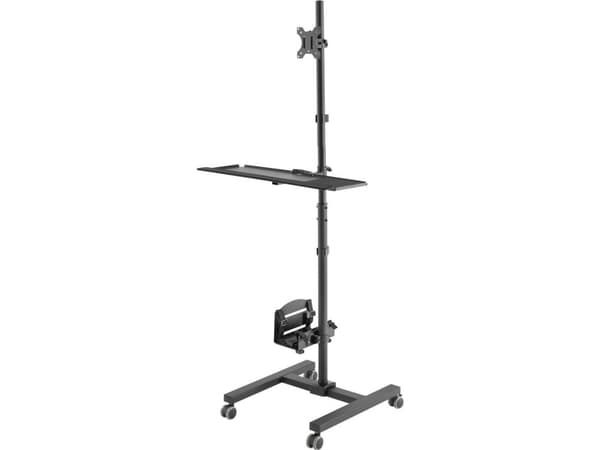 Maclean Professional Trolley Stand, mobil datorstation på hjul, max. 17"-32", max. 20 kg, MC-793 W