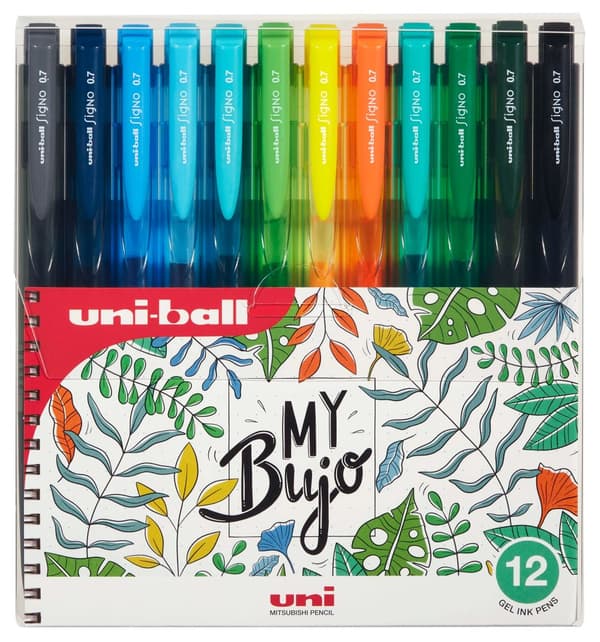 Uni-ball Signo RT1 ( My Bujo) set med 12st Gel Roller pennor med klick