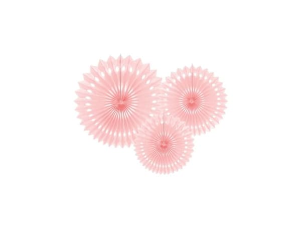 Party Deco Koristeelliset pehmopaperiruusukkeet, vaalea puuteriroosa, 20-30cm, 3 kpl yleiskäyttöinen