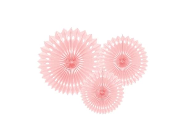 Party Deco Koristeelliset pehmopaperiruusukkeet, vaalea puuteriroosa, 20-30cm, 3 kpl yleiskäyttöinen