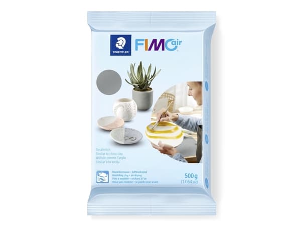 FIMOair 8100 - Modelleringsleire - 500 g - grå - 95% natural ingredients