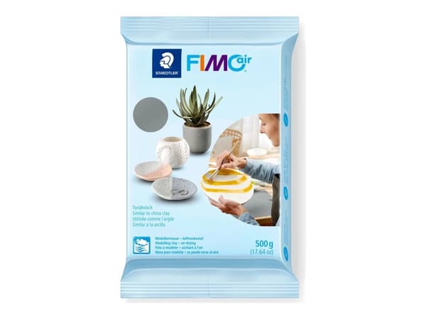 FIMOair 8100 - Modelleringsleire - 500 g - grå - 95% natural ingredients