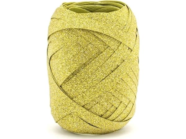Gavebånd, guld glitter 10m