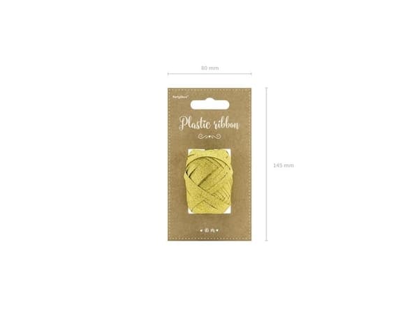 Gavebånd, guld glitter 10m