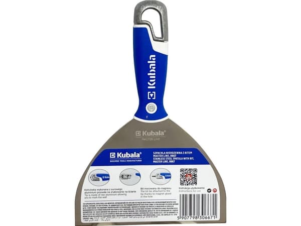 Kubala Stainless steel steel putty with a twist head built into the handle 150 mm. Master Line