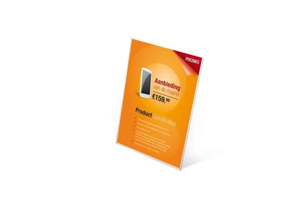Peleman Print & stick display A4 - pahvi, valkoinen - (30 kpl)