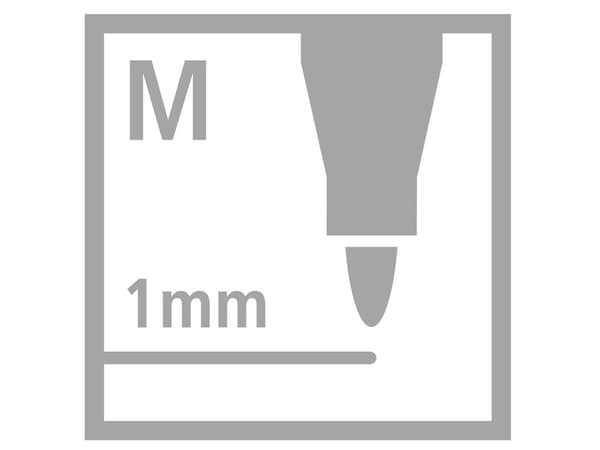 STABILO Pen 68 ARTY, Medium, 65 färger, Multifärg, Rundad spets, 1 mm, Multifärg