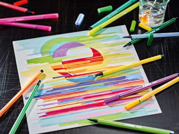 STABILO Pen 68 ARTY, Medium, 65 färger, Multifärg, Rundad spets, 1 mm, Multifärg
