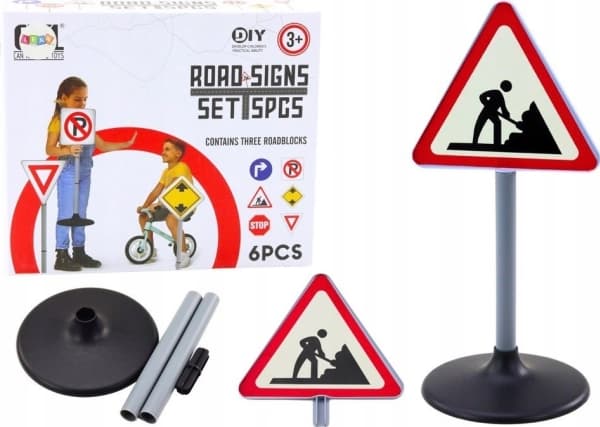 LeanToys Stor varningsskylt för vägarbeten 70 cm