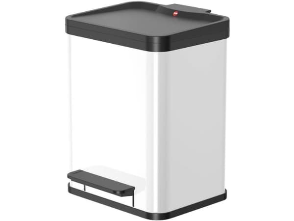 Hailo Öko duo Plus M, 18 l, Rektangulær, Stål, Hvit, Plast, Pedal