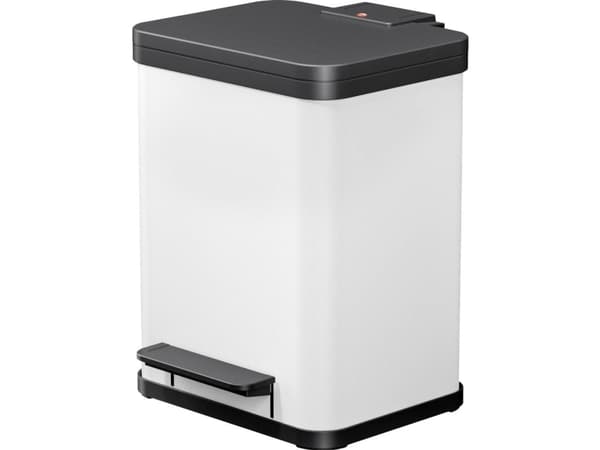 Hailo Öko duo Plus M, 18 l, Rektangulær, Stål, Hvit, Plast, Pedal