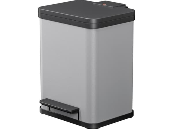 Hailo Öko duo Plus M, 18 l, Rektangulär, Stål, Silver, Plast, Pedal